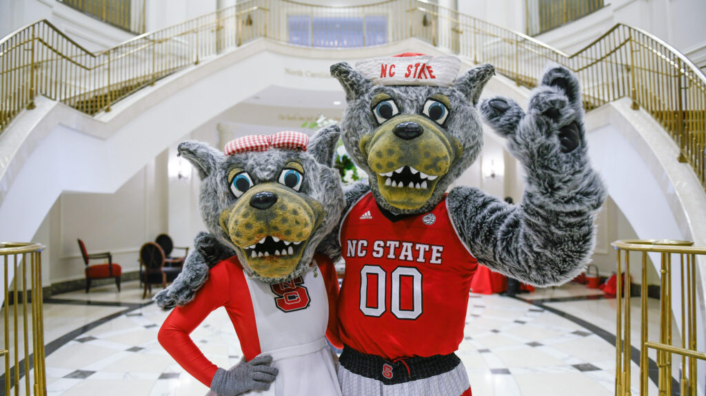 Mr and Mrs Wuf mascots of NC State University